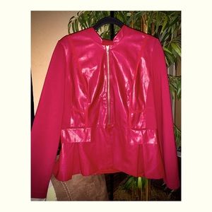 COPY - Women’s Red Leather Chico’s Jacket. Size 2.